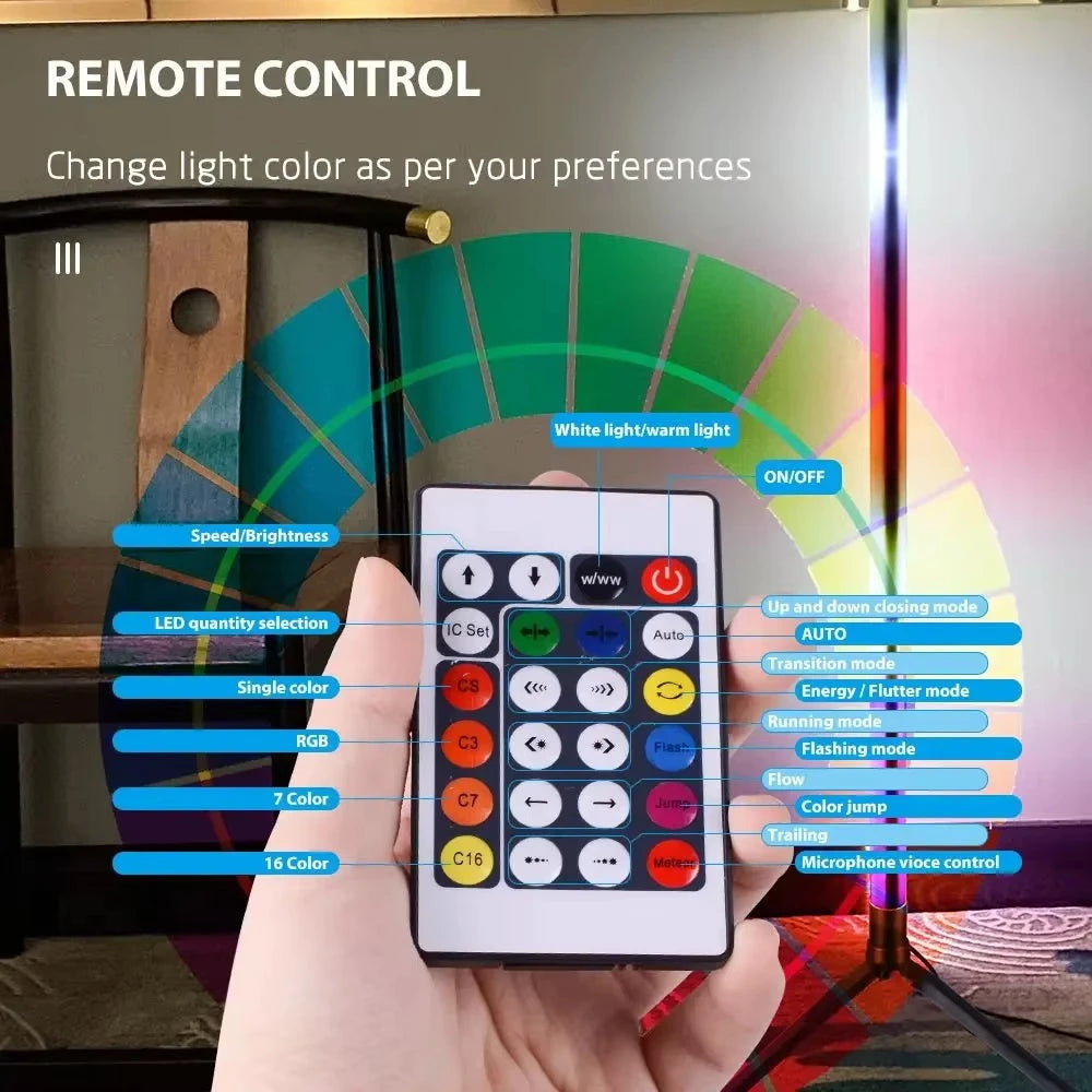 RGB+WW LED Floor Lamp with Remote Control