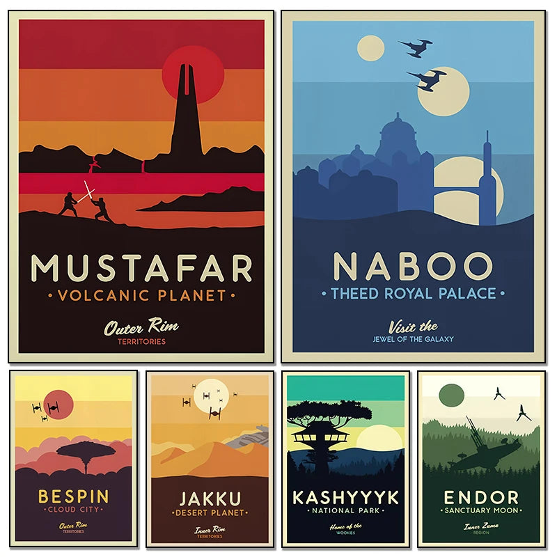 Modern Star Planet Posters – Galaxy Attraction Wall Art