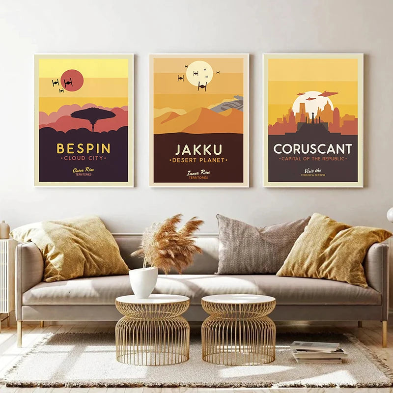 Modern Star Planet Posters – Galaxy Attraction Wall Art