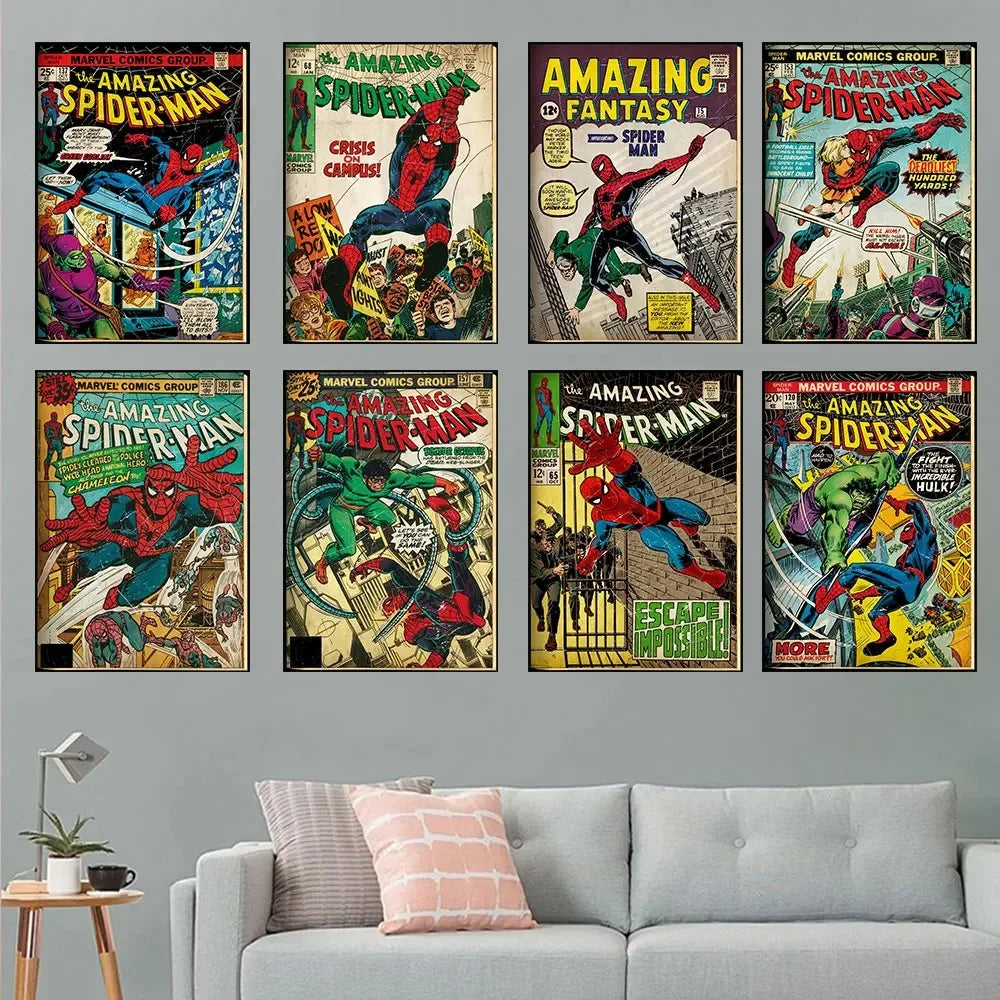 Vintage Marvel Spiderman Canvas Wall Art