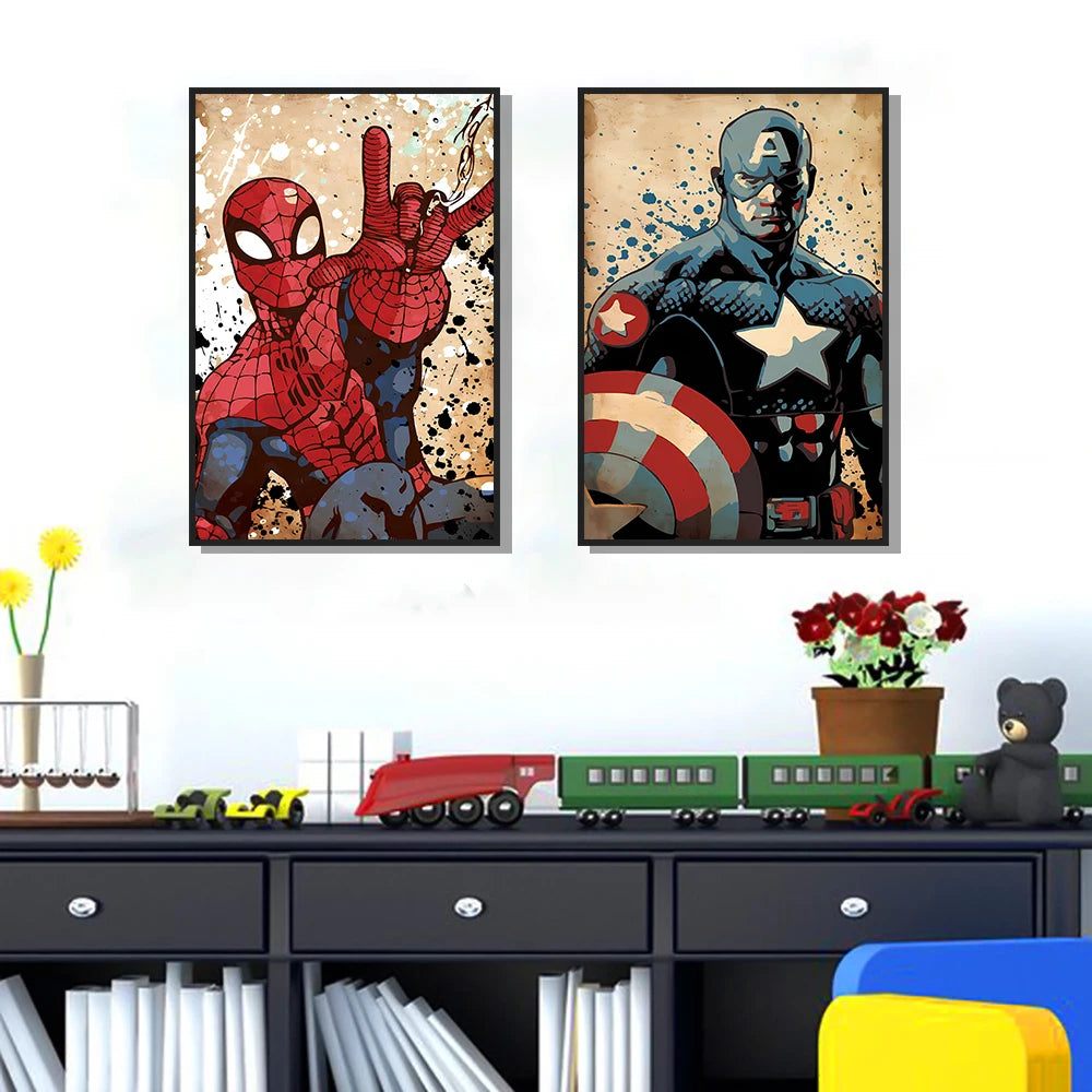 Marvel Posters – Spider-Man, Iron Man, Batman, Hulk Mural